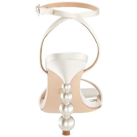 BADGLEY MISCHKA WOMEN'S IVETTE HEELED SANDAL, SOFT WHITE, 6.5 - Picture 4 of 9